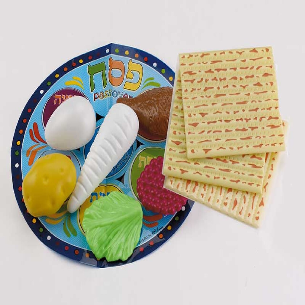 Rite Lite 10-Piece Blue and Beige Passover Children Play Seder Set 4.25"